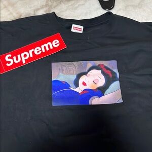 Supreme Black and Red Art Print T-Shirt